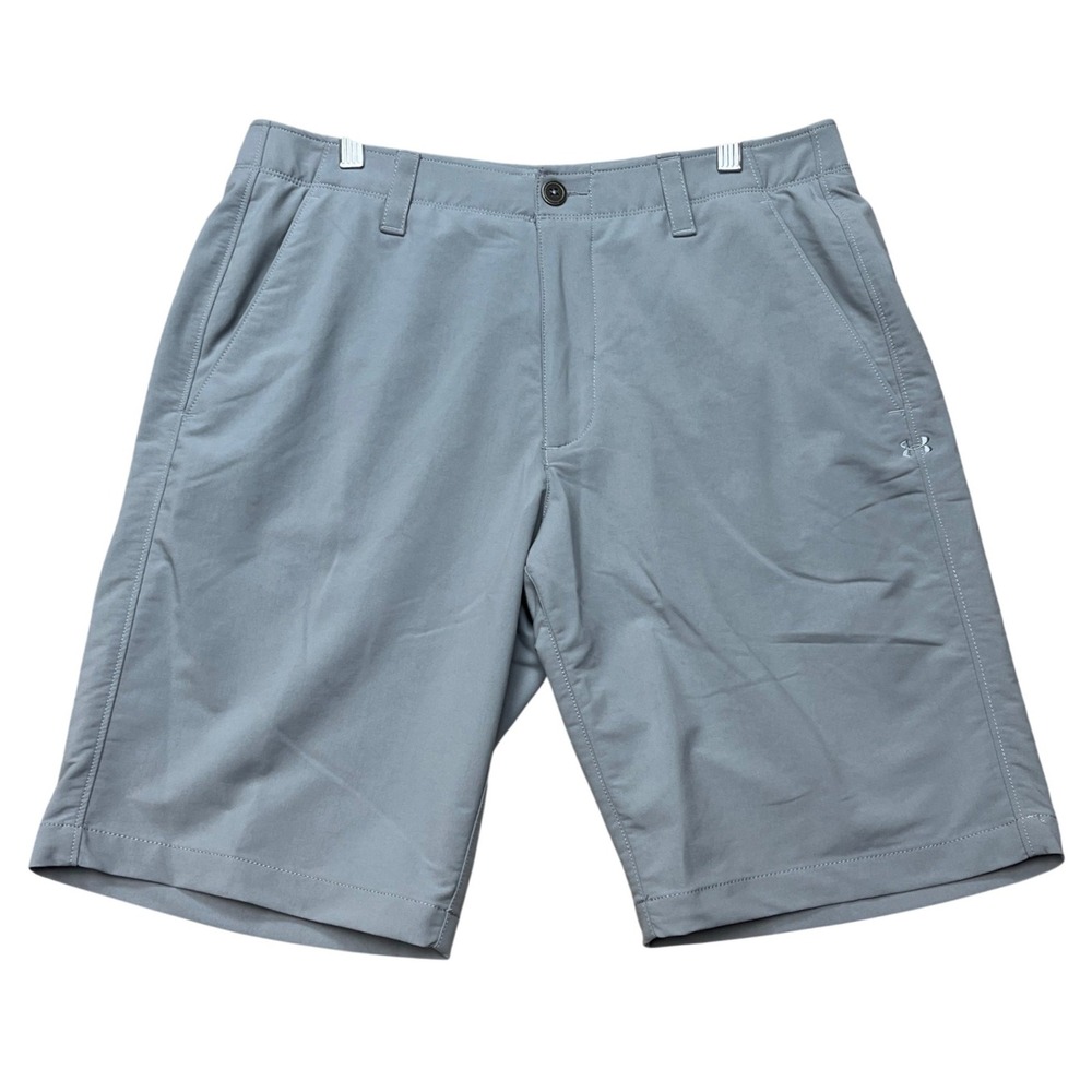 Under Armour Golf Shorts Mens 34 Gray Performance Stretch Waistband Flat Front